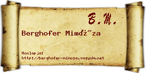 Berghofer Mimóza névjegykártya
